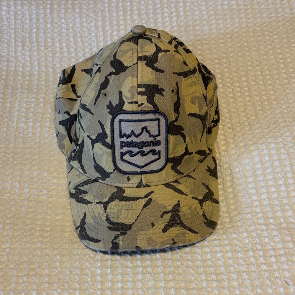 Patagonia Tan and Black Camouflage Hat
